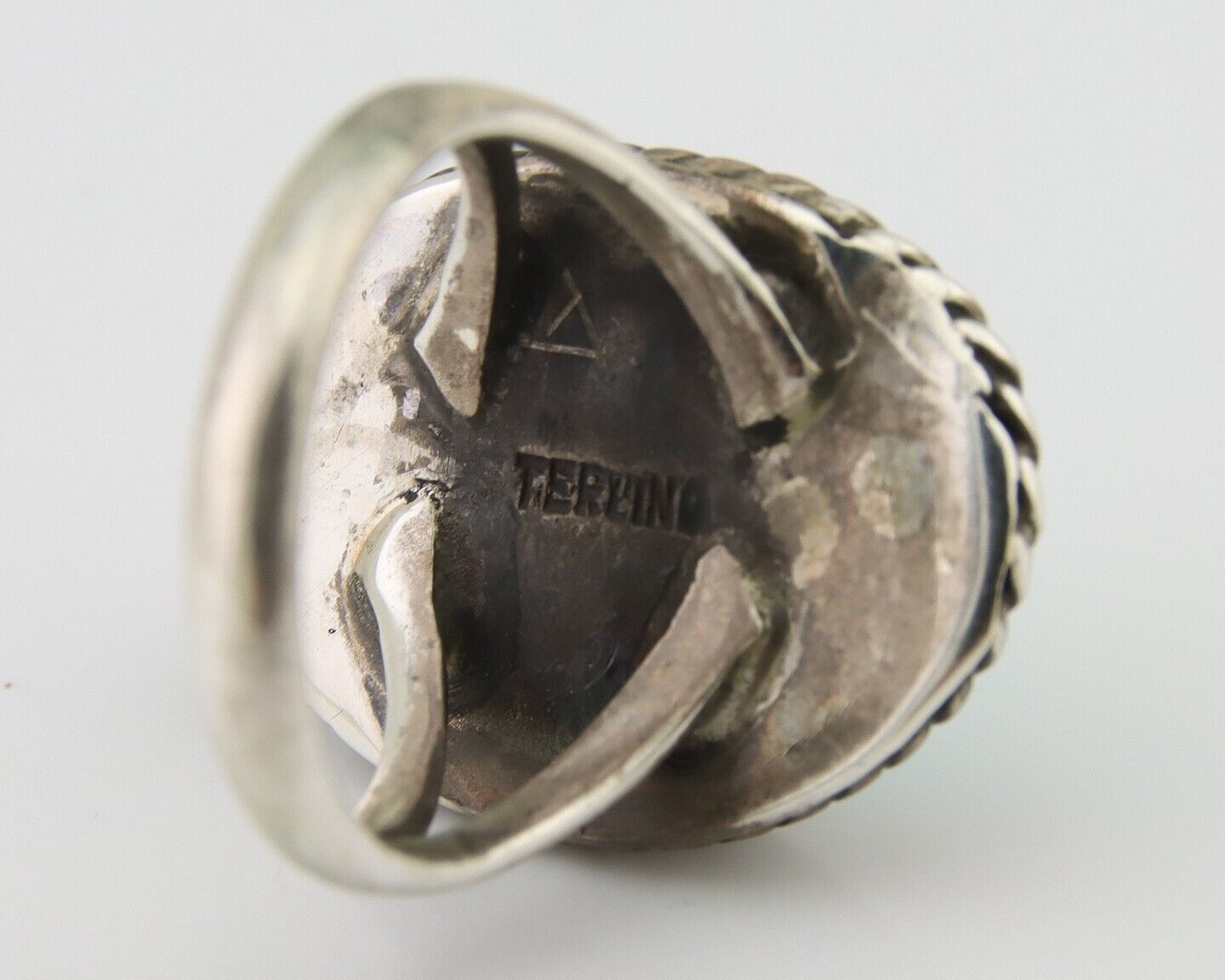 Navajo Handmade Ring 925 Silver Natural Turquoise Native Artist C.80's