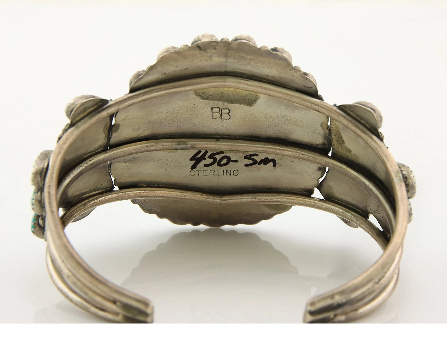 Navajo Cuff Bracelet Sterling Silver Authentic Turquoise Signed Ben Boyd