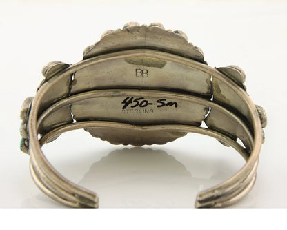 Navajo Cuff Bracelet Sterling Silver Authentic Turquoise Signed Ben Boyd