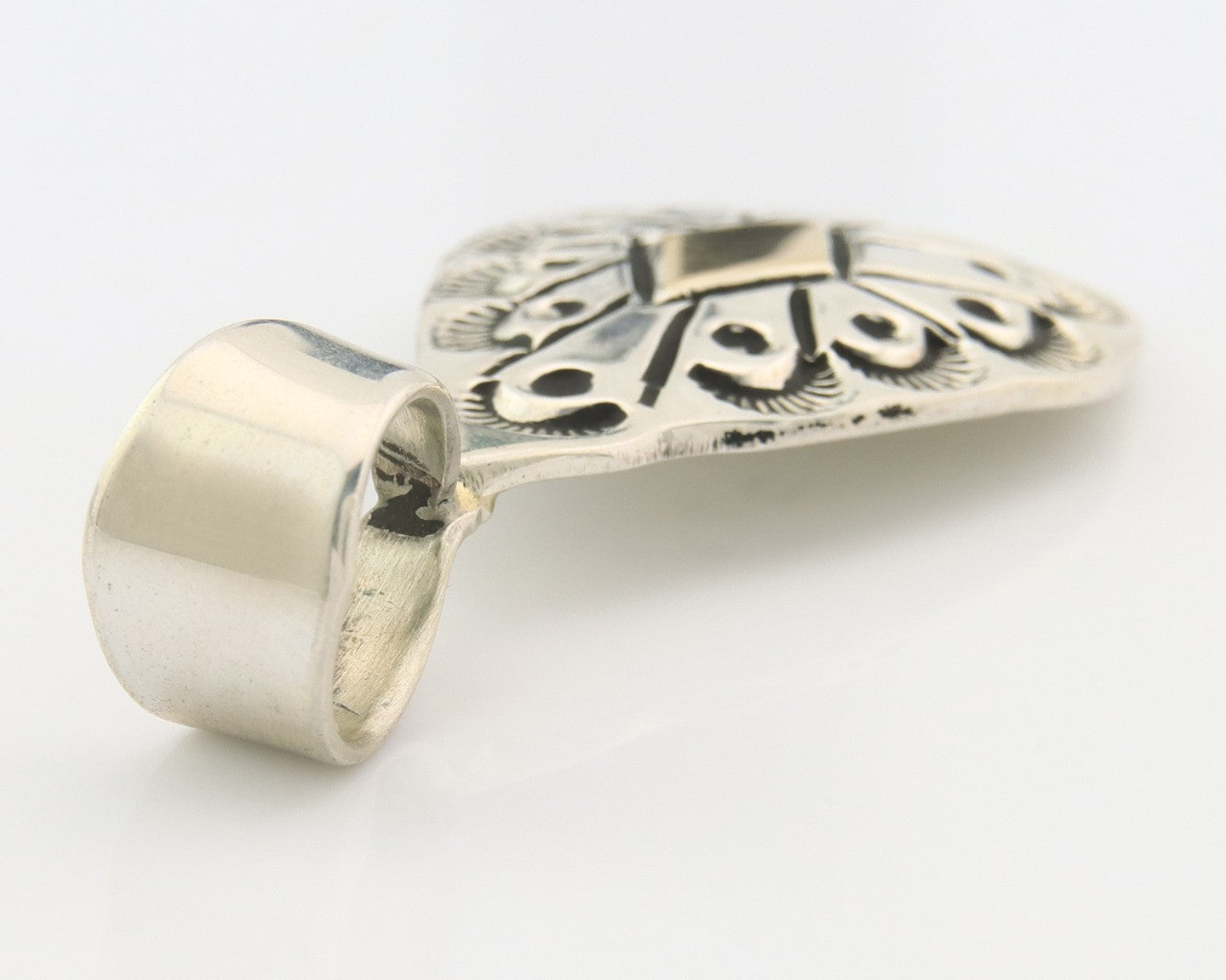 Navajo Kokopelli Pendant Sterling Silver & Gold Authentic Traditional Signed RT