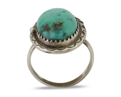 Navajo Ring 925 Silver Natural Turquoise Native American Artist C.80's