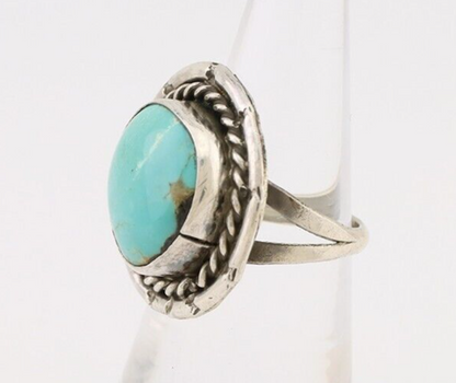 Navajo Handmade Ring 925 Silver Turquoise Native American Artist C.80's