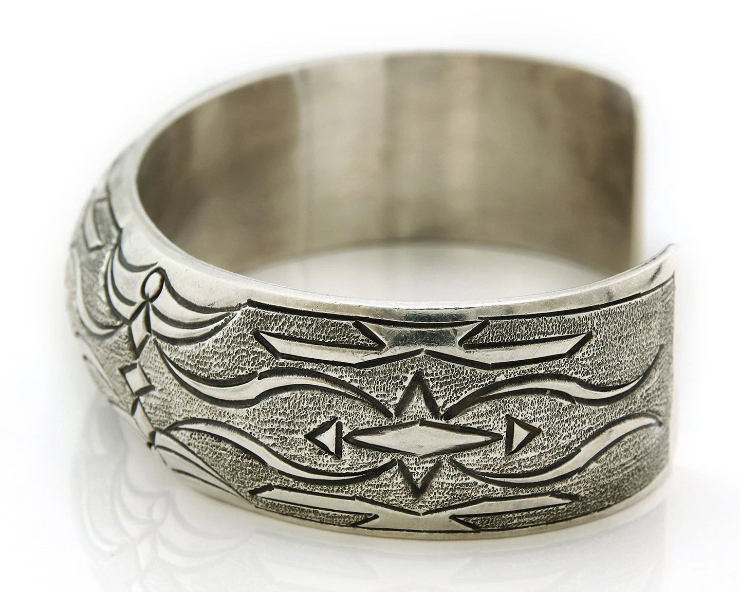 Navajo Cuff Bracelet 925 Sterling Silver Vintage Handmade Signed Florence TAHE