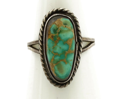Navajo Ring .925 Silver Royston Turquoise Native American Artist C.1980's
