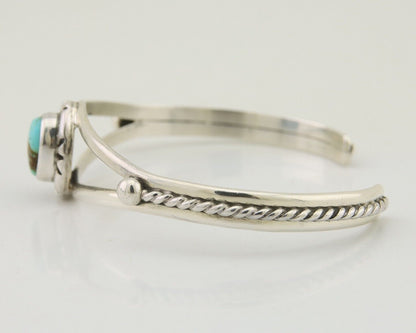 Navajo Bracelet 925 Silver Blue Turquoise Artist Signed Gecko C.80's