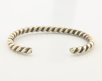 Navajo Twist Bracelet Sterling Silver Gold Authentic Vintage Native Artist 5mm