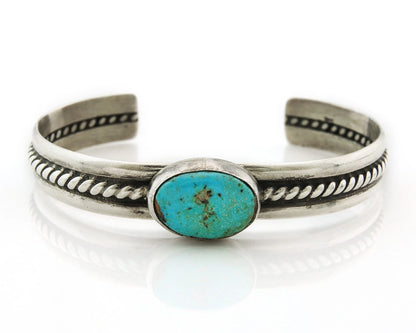 Navajo Cuff Bracelet 925 Sterling Silver Turquoise Vintage Handmade