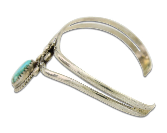 Navajo Cuff Bracelet 925 Silver Turquoise Cuff Native American Artist C.80's