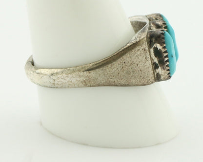 Zuni Ring .925 Silver Natural Sleeping Beauty Turquoise Signed R. LULE C.80's