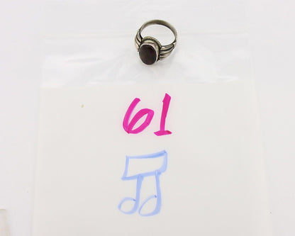 Navajo Handmade Ring 925 Silver Natural High Grade Fire Opal Native Artist C.80s