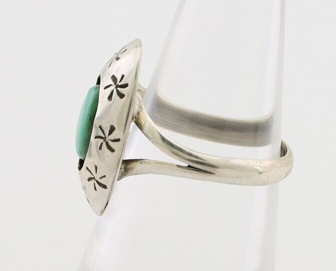 Navajo Ring 925 Silver Kingman Turquoise Native American Artist C.80's