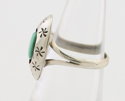 Navajo Ring 925 Silver Kingman Turquoise Native American Artist C.80's