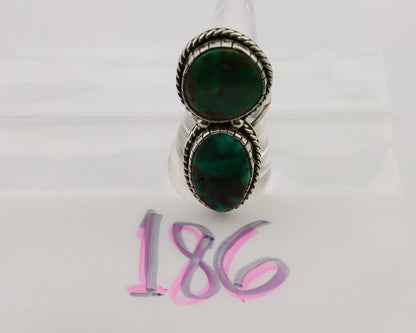 Navajo Handmade Ring 925 Silver Natural Tuquoise Artist Signed BY C.80's