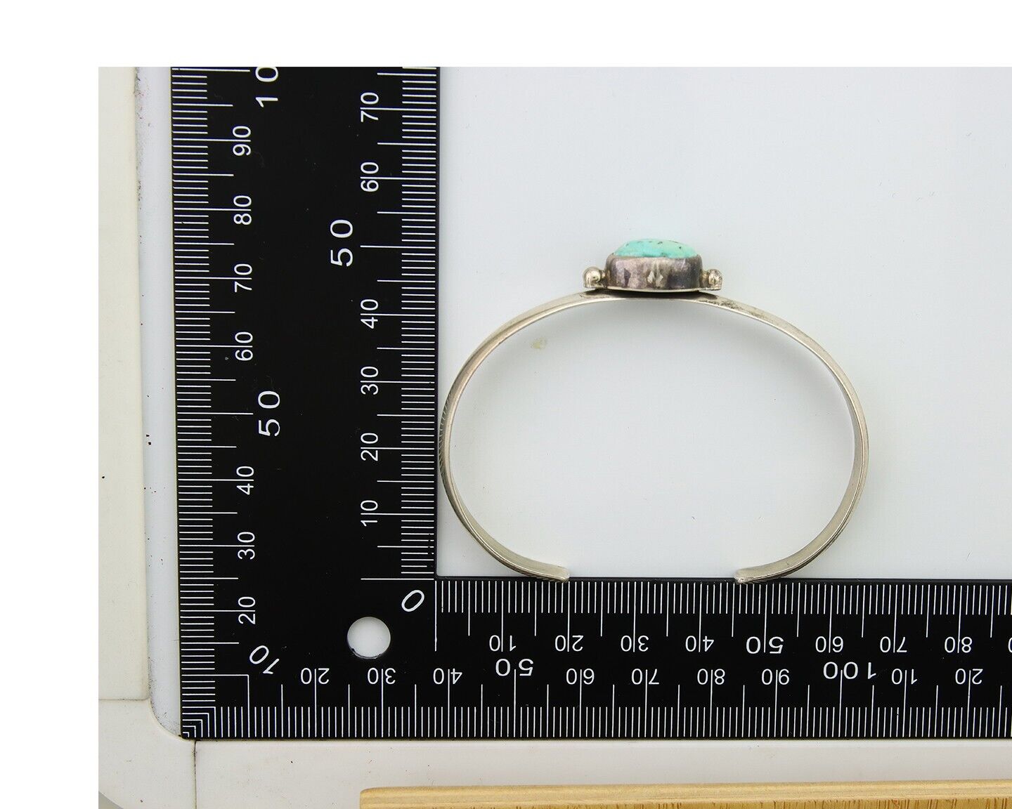 Navajo Cuff Bracelet 925 Silver Turquoise Cuff Native American Artist C.80's