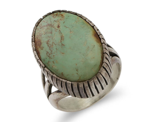 Navajo Handmade Ring 925 Silver Turquoise Signed Native American C.80's