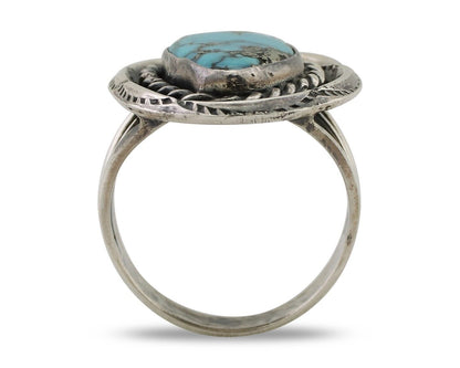 Navajo Handmade Ring 925 Silver Turquoise Native American Artist C.80's