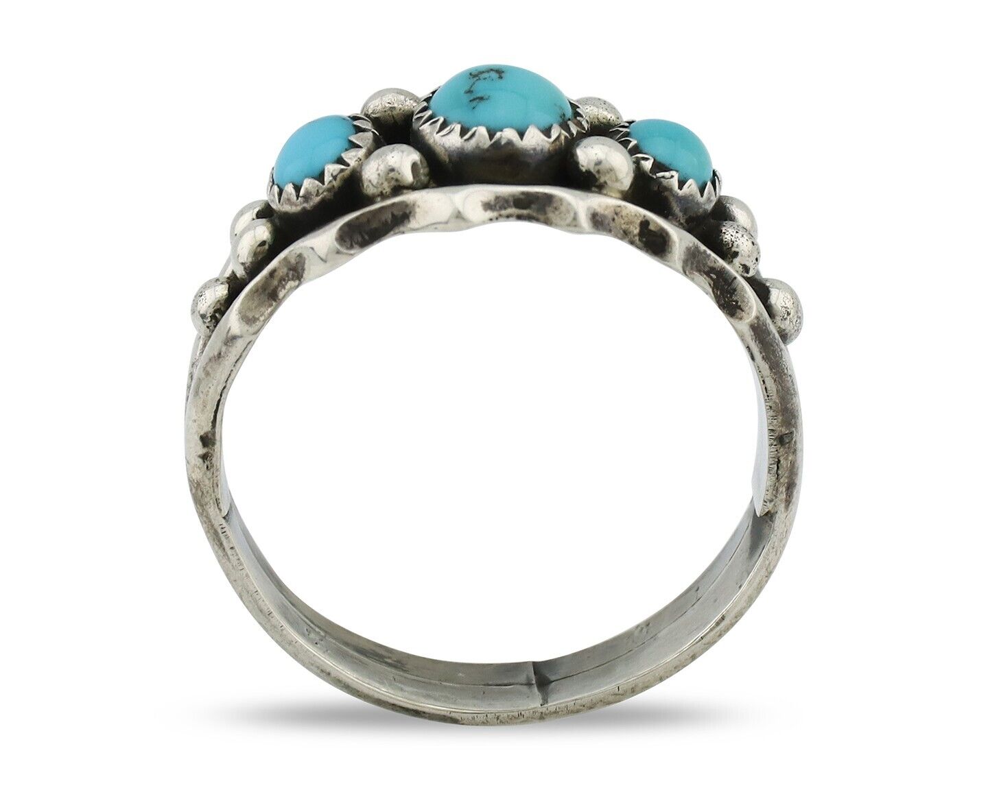 Navajo Ring 925 Silver Blue Turquoise Artist Signed SkyStone Creations C.80's