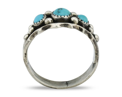 Navajo Ring 925 Silver Blue Turquoise Artist Signed SkyStone Creations C.80's