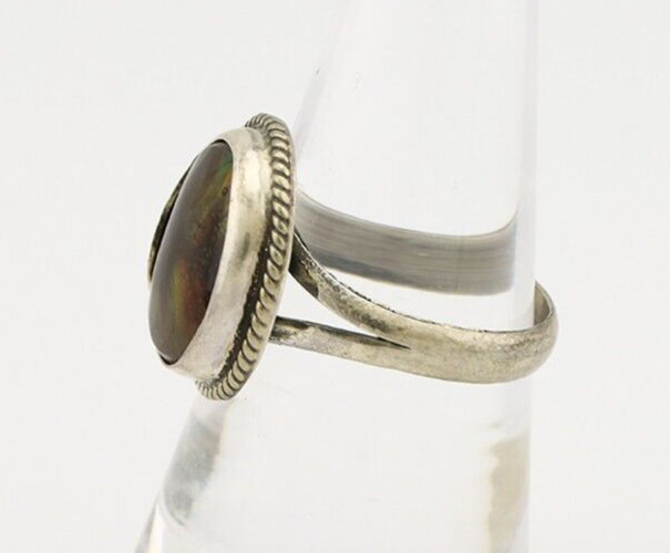 Navajo Handmade Ring 925 Silver Natural High Grade Fire Opal Native Artist C.80s