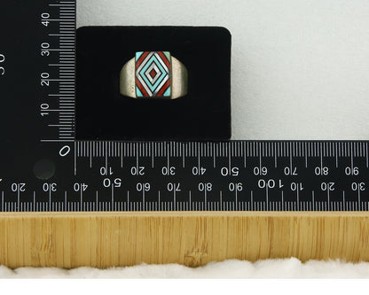 Vintage Zuni Ring 925 Sterling Natural Authentic Gemstone Handmade Size 10.25