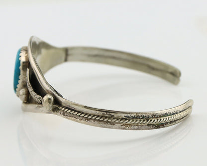 Navajo Bracelet 925 Silver Blue Spiderweb Turquoise Native American C.80's