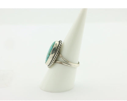 Navajo Ring 925 Silver Natural Blue Turquoise Signed M Montoya C.80's