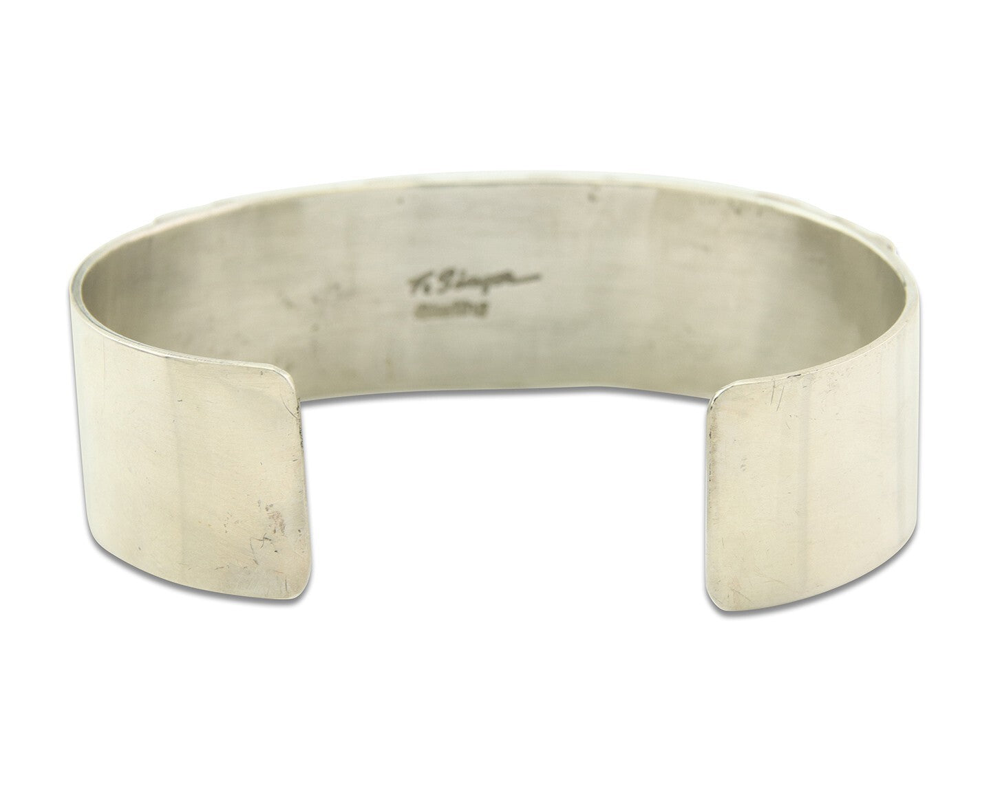 Navajo Bracelet Gold & 925 Silver Handmade 16 mm Wide Signed Thomas Singer C80s