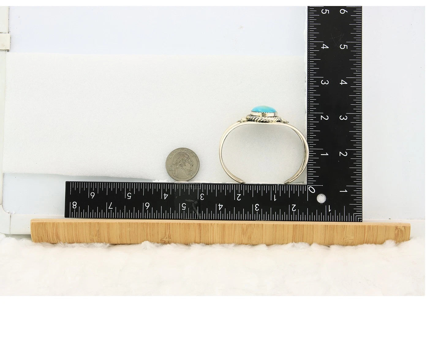 Navajo Cuff Bracelet Sterling Silver Turquoise Vintage Signed Randy Boyd