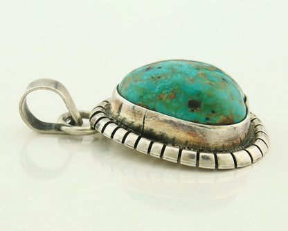 Navajo Pendant 925 Sterling Silver Natural Turquoise Handmade Vintage Artist
