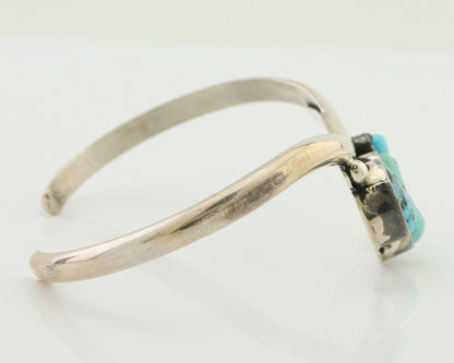 Navajo Bracelet 925 Silver Morenci Turquoise Artist Signed Frank Sandoval C.80's
