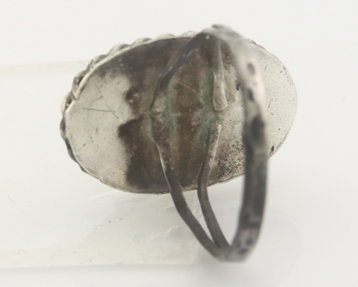 Navajo Ring 925 Sterling Natural Turquoise Native Artist C.80's Size 6.75