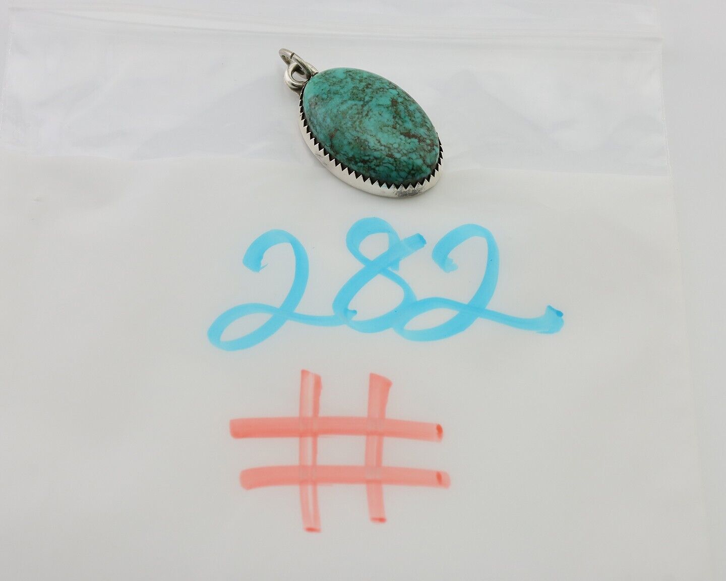 Navajo Pendant 925 Silver Natural Turquoise Native American Artist C.90's