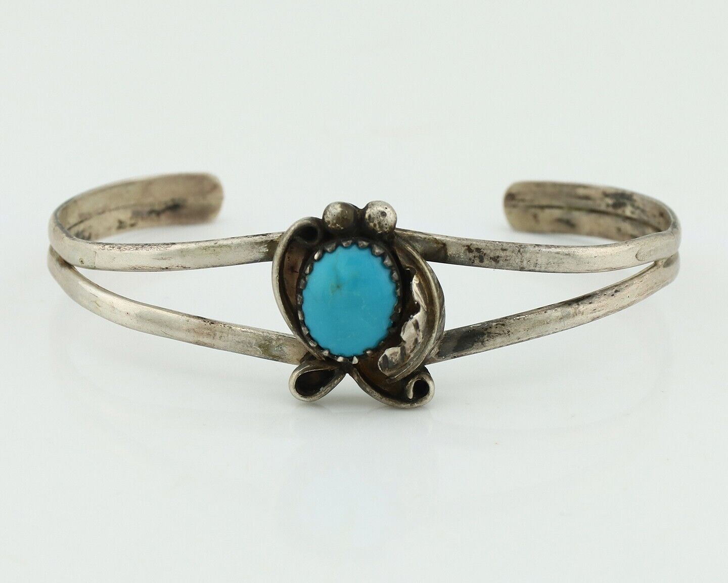 Navajo Slave Bracelet 925 Silver Arizona Turquoise Native American Artist C.80's