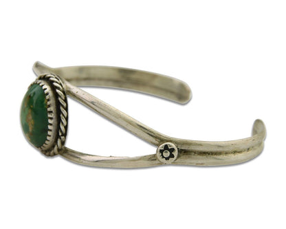 Navajo Cuff Bracelet 925 Silver Turquoise Native American Artist Handmade C.80's