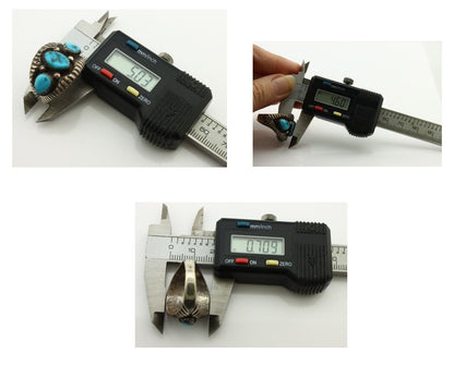 Zuni Ring .925 Silver Natural Sleeping Beauty Turquoise Native Artist C.80's