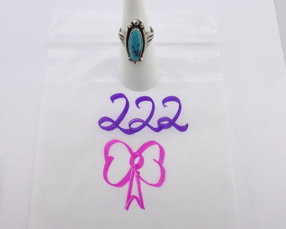 Navajo Ring .925 Silver Sleeping Beauty Turquoise Signed SkyStone Creations C80s