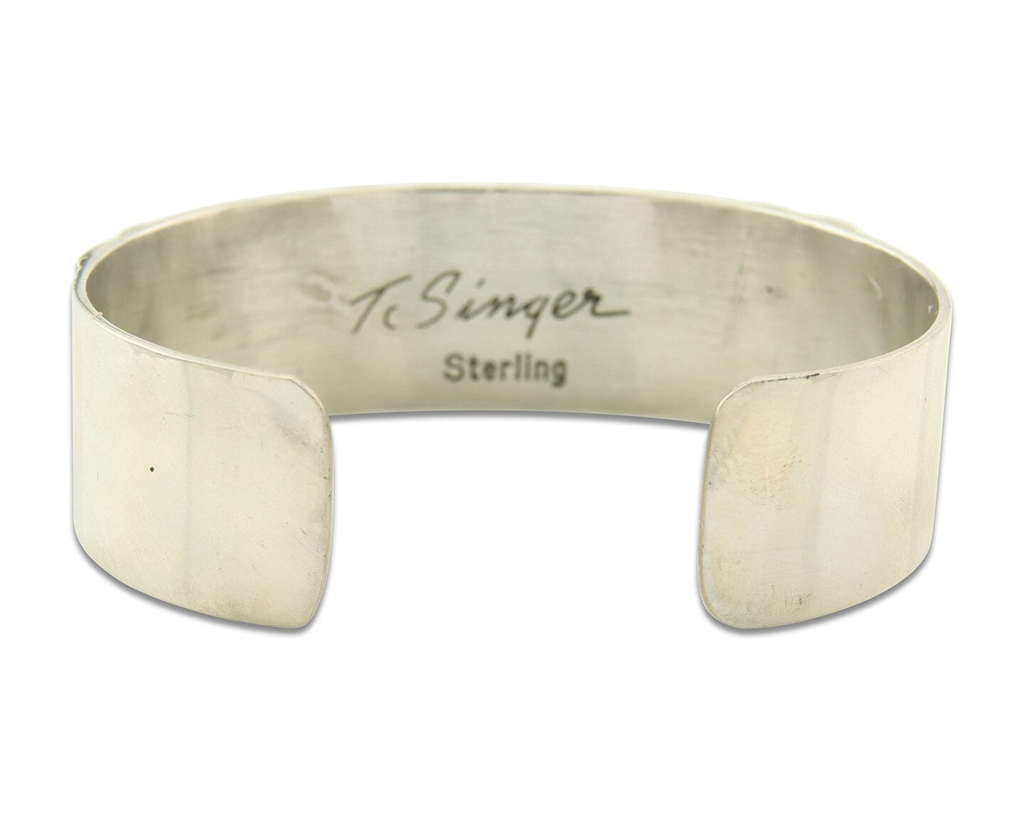 Navajo Bracelet Gold & 925 Silver Handmade 16 mm Wide Signed Thomas Singer C80s