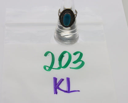 Navajo Handmade Ring 925 Silver Natural Turquoise Native Artist C.80's