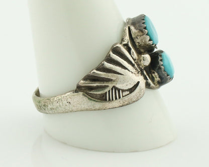 Zuni Ring .925 Silver Natural Sleeping Beauty Turquoise Native Artist C.80's
