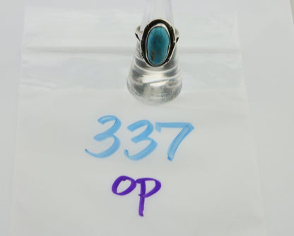 Navajo Ring 925 Silver Turquoise Native American Artist C.80's