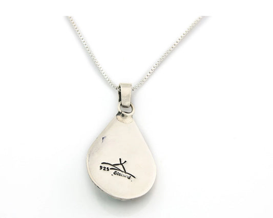 Navajo Necklace Sterling Authentic Gemstone Traditional Signed Teepee