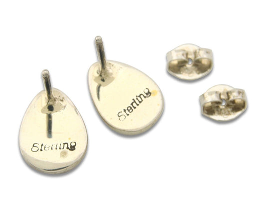 Navajo Earrings 925 Silver Pink Mussel Native American Artist C.80's