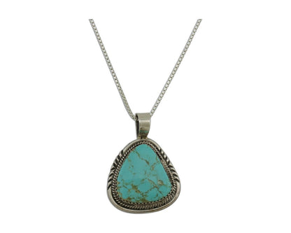 Navajo Necklace 925 Silver Kingman Turquoise Signed Anna Begay C.80's