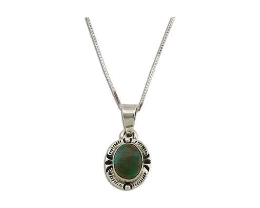 Navajo Necklace 925 Silver Arizona Turquoise Handmade Signed Gecko C.90's