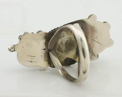 Navajo Ring 925 Silver Sleeping Beauty Turquoise Native American Artist C.80's