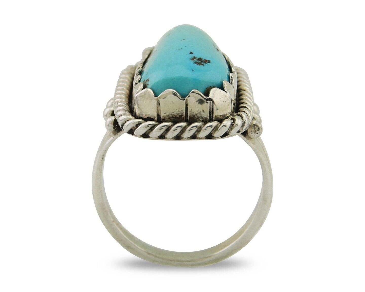 Navajo Ring 925 Silver Turquoise Artist Signed JBJ C.80's