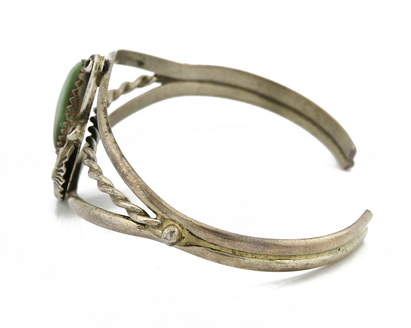 Navajo Natural Mined Royston Turquoise .925 Silver Handmade Cuff