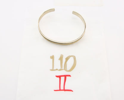 Navajo Bracelet 925 Silver & 12k Yellow Gold Plated Cuff Signed E C.80's