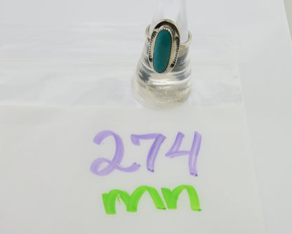 Navajo Ring 925 Silver Blue Turquoise Artist Signed SE C.80's