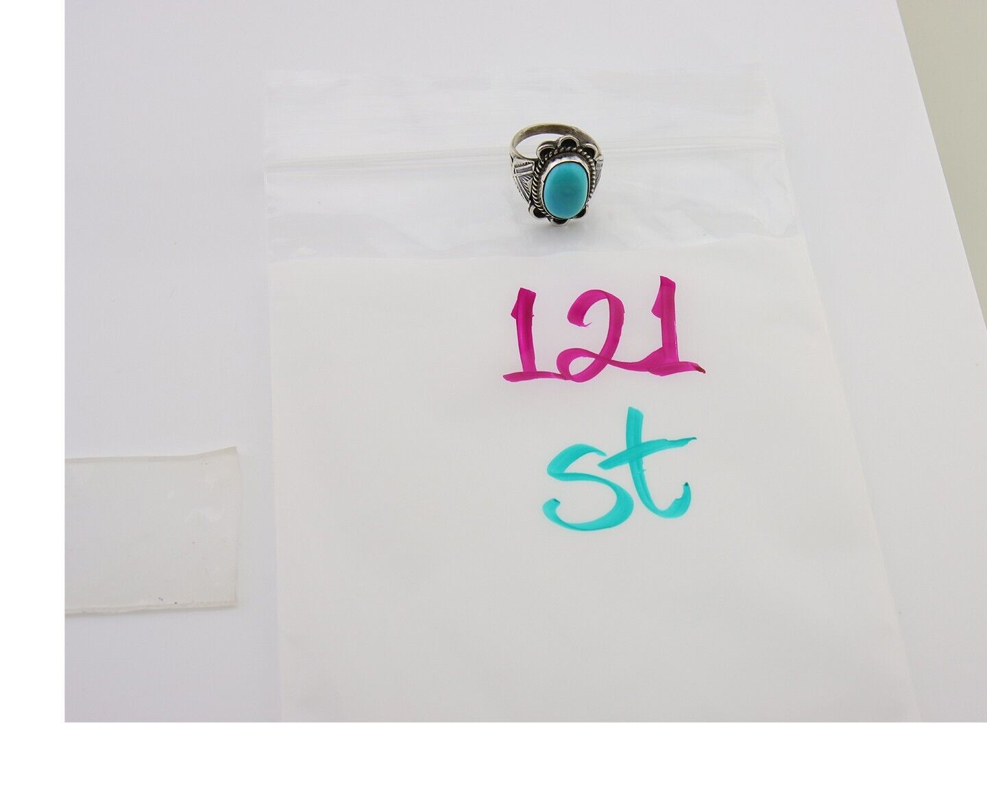 Navajo Ring 925 Sterling Silver Natural Turquoise Native American Artist C.80's